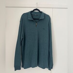 NWT Rodd & Gunn 2XL Quarter Zip Australian Cotton Sweater Teal Pullover